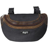 TOUGH 1 CANVAS POMMEL BAG WITH LEATHER ACCENTS