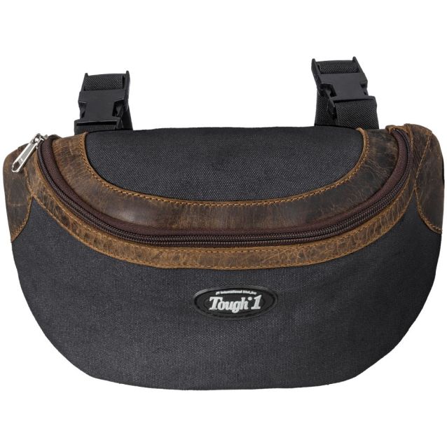 TOUGH 1 CANVAS POMMEL BAG WITH LEATHER ACCENTS