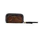 MYRA BISON CANYON BLOOMS HAND TOOLED CLUTCH WALLET