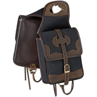 TOUGH 1 CANVAS HORN BAG WITH LEATHER ACCENTS