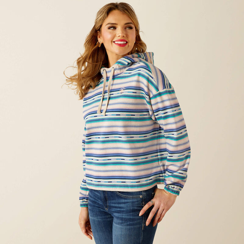 ARIAT WOMENS ESSENTIAL HOODIE - STREAM SERAPE PRINT