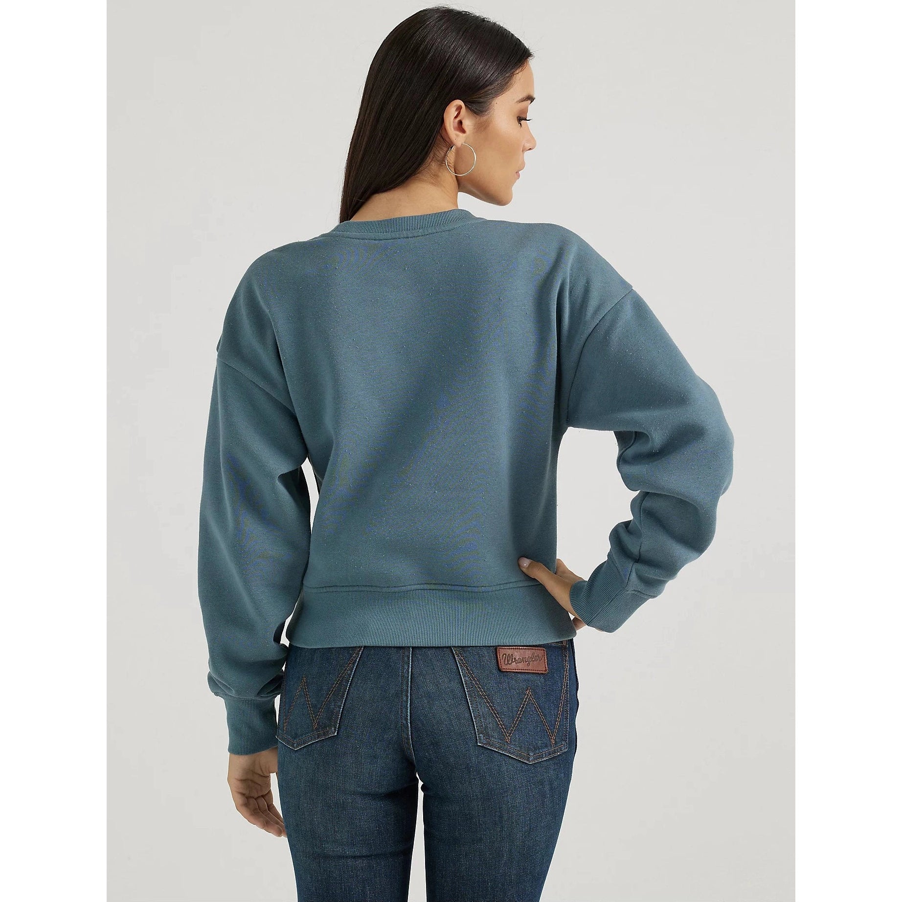 WRANGLER WOMENS SHABBY LOGO PULLOVER SWEATSHIRT