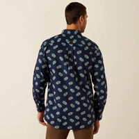 ARIAT MENS JACY FITTED SHIRT - NAVY