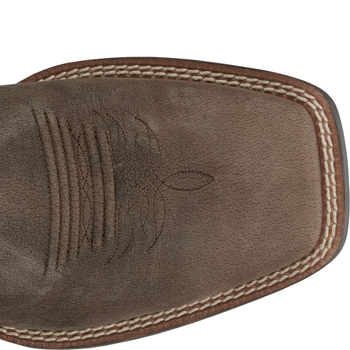 JUSTIN MENS CANTER SHADOW GREY WATER BUFFALO WESTERN BOOT