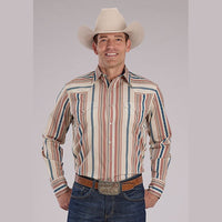 ROPER MENS SOUTHWEST VERTICAL STRIPE SNAP SHIRT
