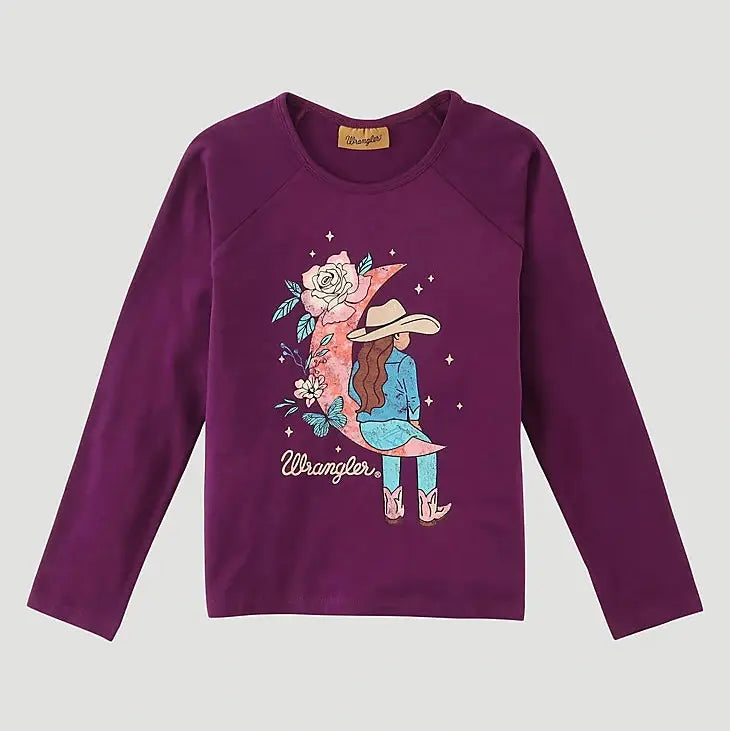 WRANGLER GIRLS LONG SLEEVE COWGIRL MOON - PURPLE