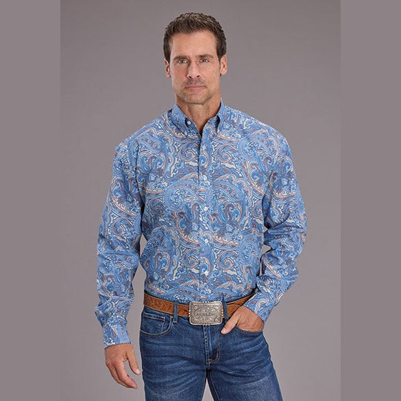 STETSON MENS SUNRISE PAISLEY OPEN POCKET SHIRT