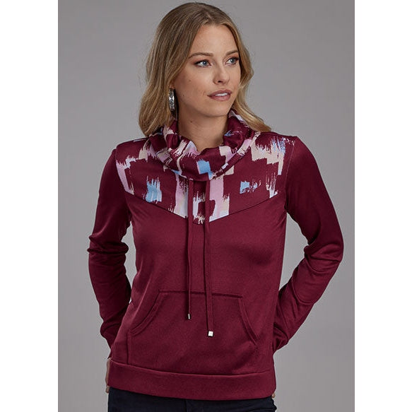 ROPER WOMENS PRINTED COWL NECK SHIRT