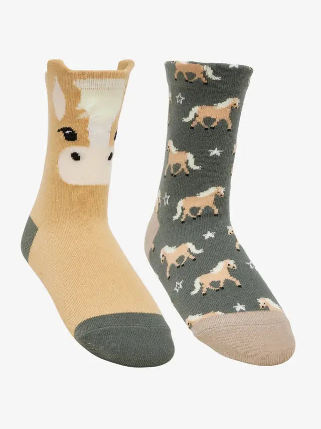 LEMIEUX MINI COTTON CHARACTER SOCKS - 2 PACK - SIZE 13-3