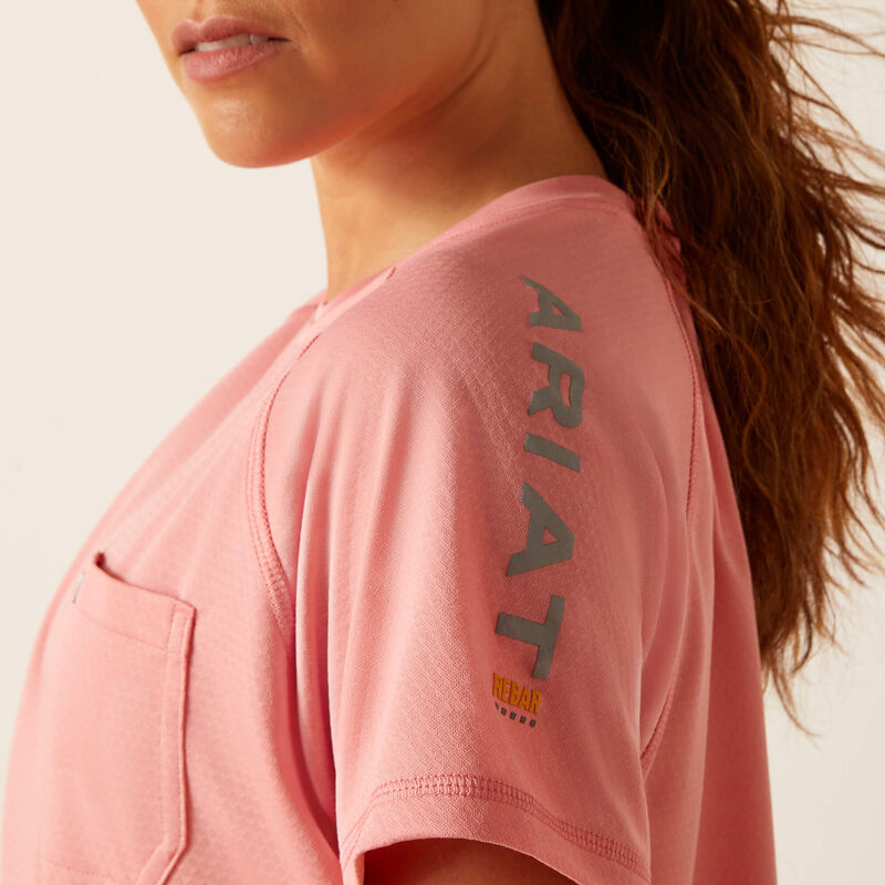 ARIAT WOMENS REBAR HEAT FIGHTER TEE - MAUVE GLOW