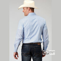 ROPER MENS TONE ON TONE BLUE SHIRT