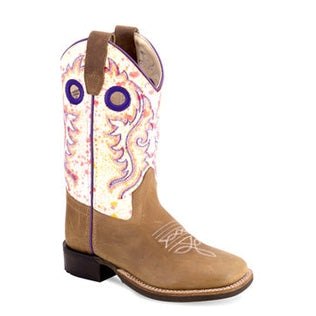 OLD WEST YOUTH BROAD SQUARE TOE WESTERN BOOT