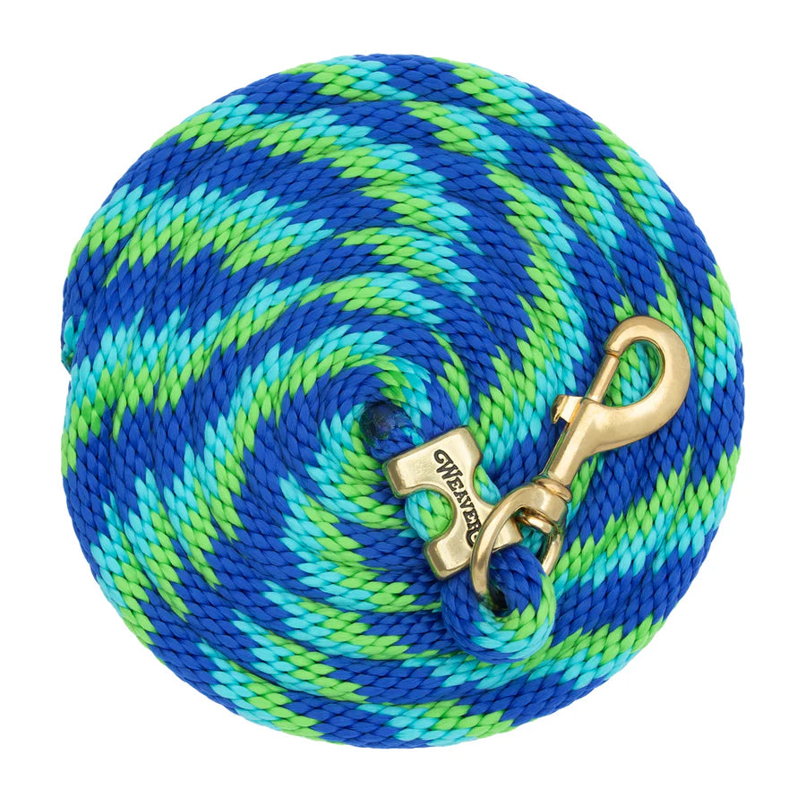 WEAVER LEATHER POLY LEAD ROPE 10' WITH SOLID BRASS SNAP - RIBBON