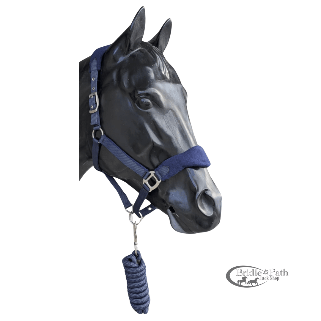 FLEECE NOSE NYLON BREAKAWAY HALTER WITH LEAD