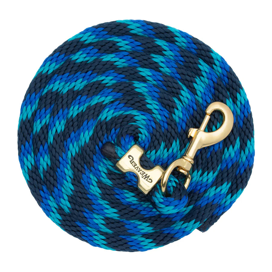 WEAVER LEATHER POLY LEAD ROPE 10' WITH SOLID BRASS SNAP - RIBBON
