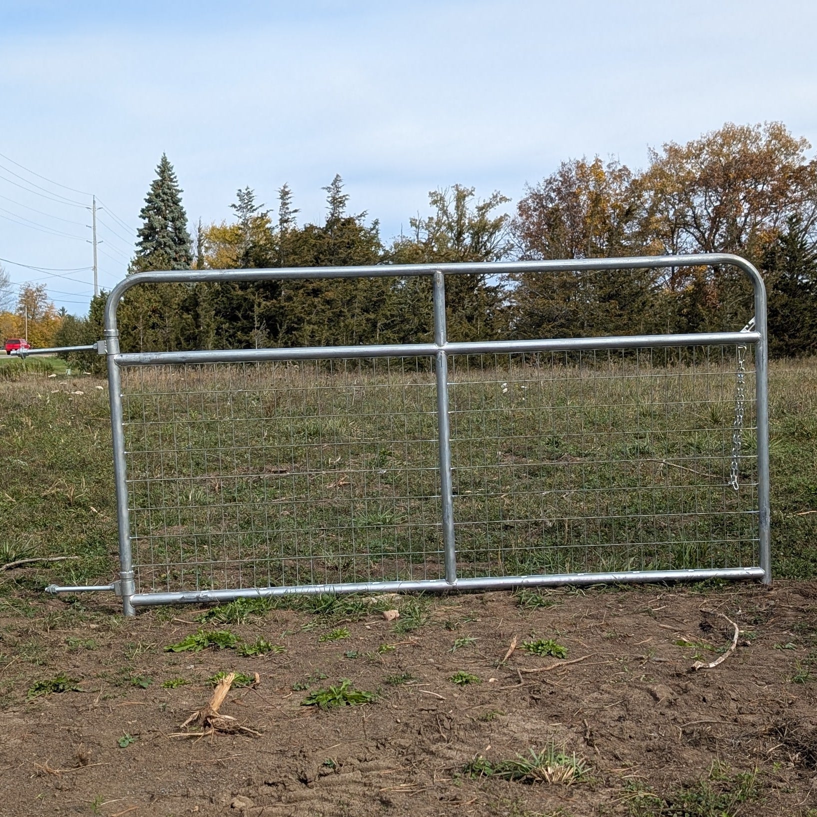 8' MESH GALVANIZED BORDER WIRE MESH GATE