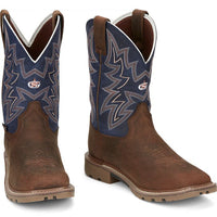 JUSTIN MENS DUSTY CEDAR BROWN WATER BUFFALO WESTERN BOOT