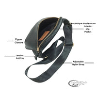 RIVET AND BURR SQUARE FANNY PACK WITH NYLON STRAP