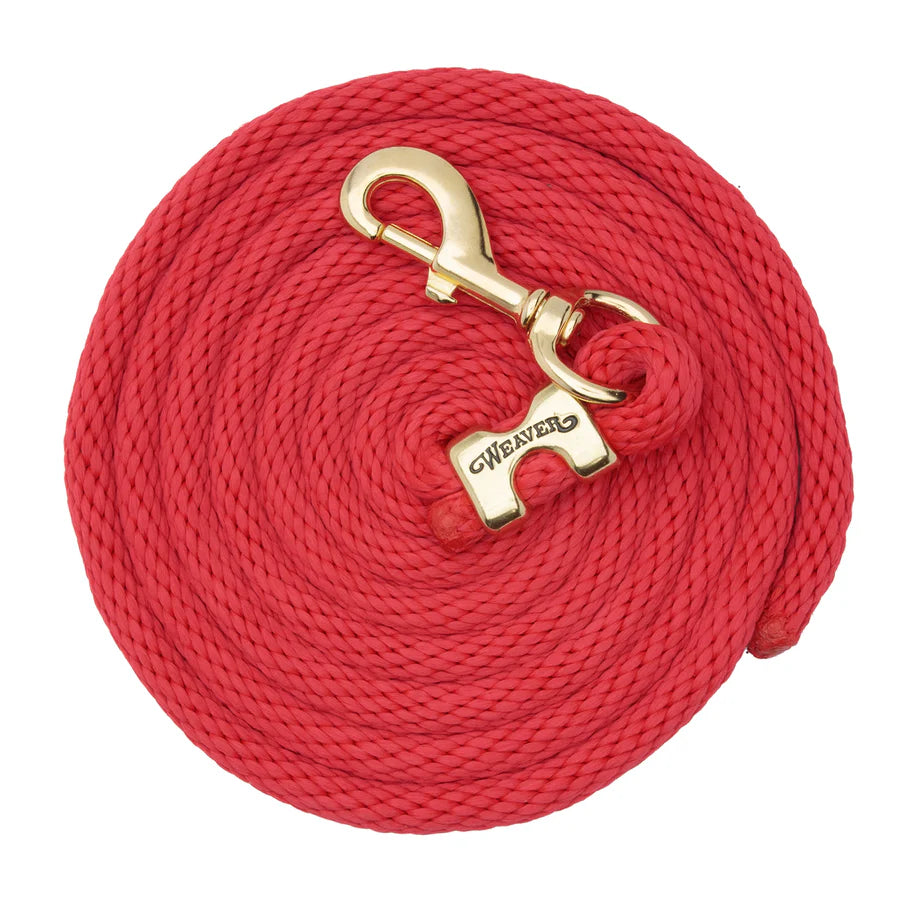 WEAVER LEATHER POLY LEAD ROPE 10' WITH SOLID BRASS SNAP - SOLID COLORS