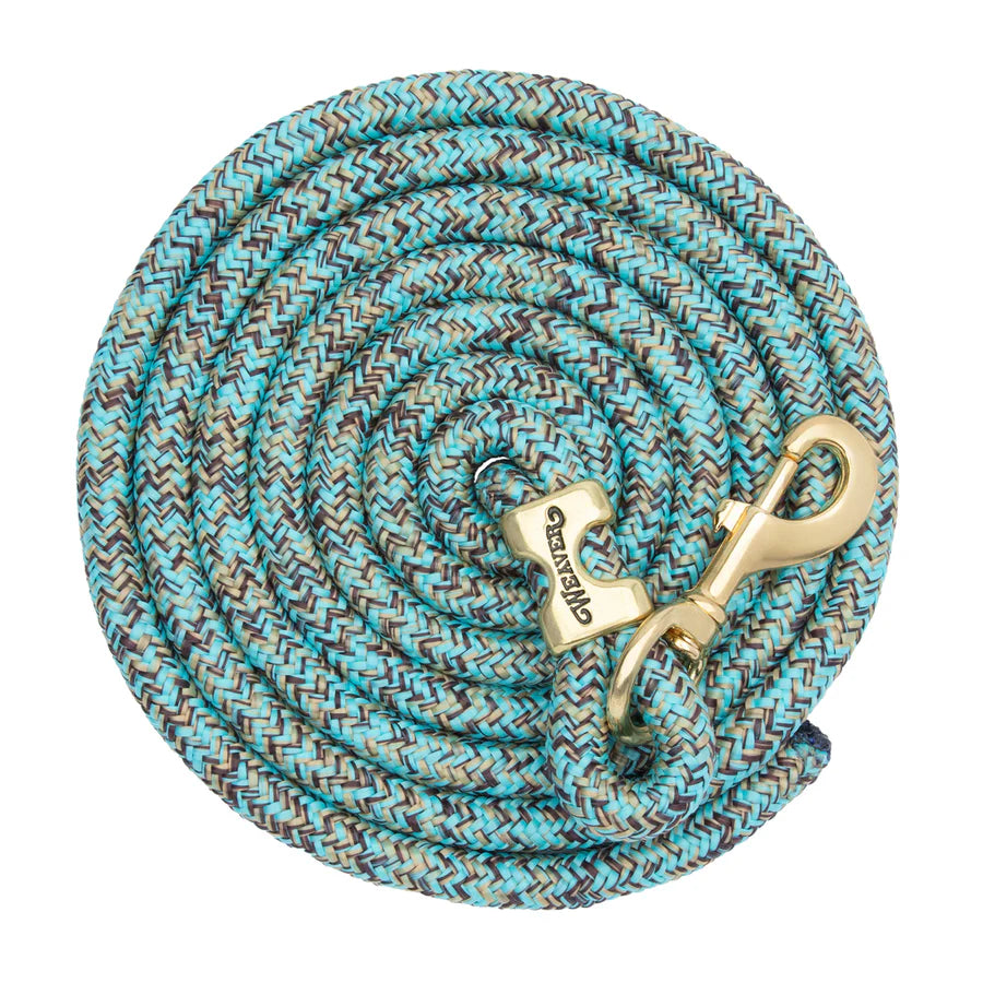 WEAVER LEATHER POLY LEAD ROPE 10' WITH SOLID BRASS SNAP - MOSAIC