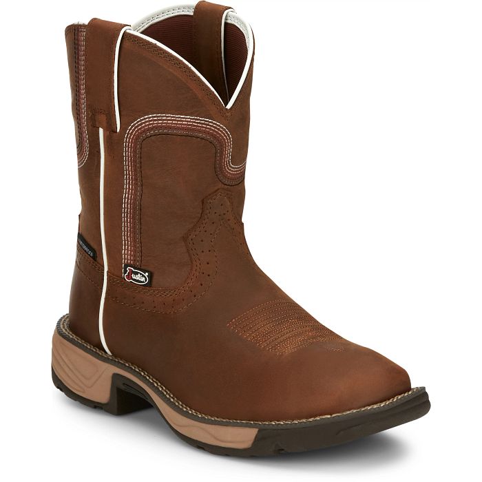 JUSTIN WOMENS RUSH CEDAR BROWN WATER BUFFALO WESTERN BOOT