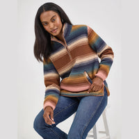 WRANGLER WOMENS RETRO QUARTER ZIP SHERPA PULLOVER