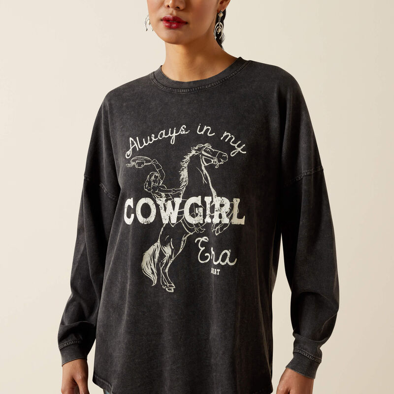 ARIAT WOMENS CANVAS OVERSIZED LONG SLEEVE SHIRT - BLACK