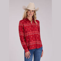 ROPER WOMENS AZTEC WESTERN BLOUSE