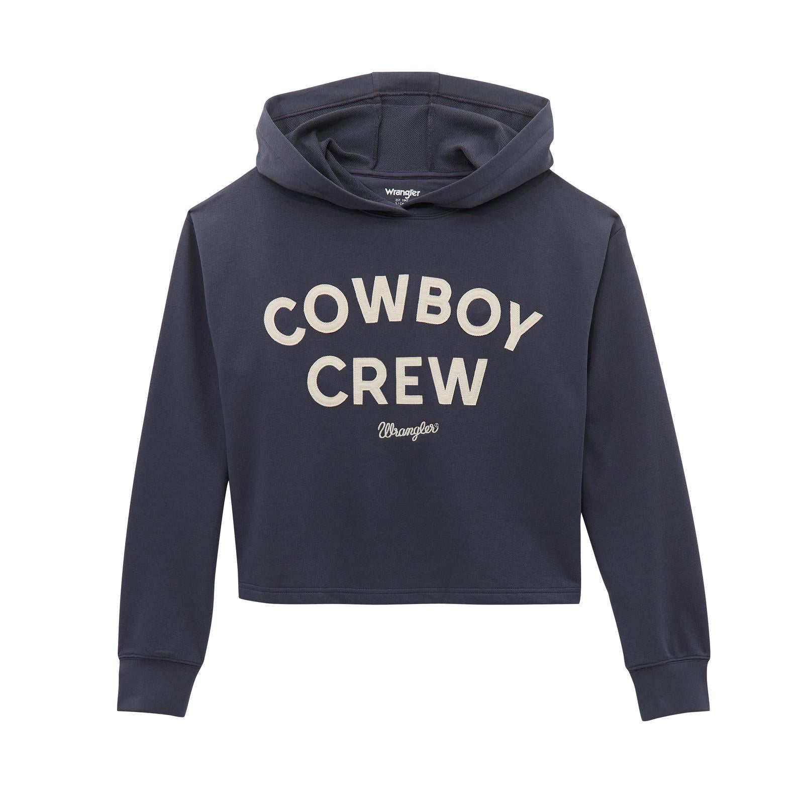 WRANGLER LONG SLEEVE CROPPED HOODIE - RELAXED FIT - ODYSSEY GRAY