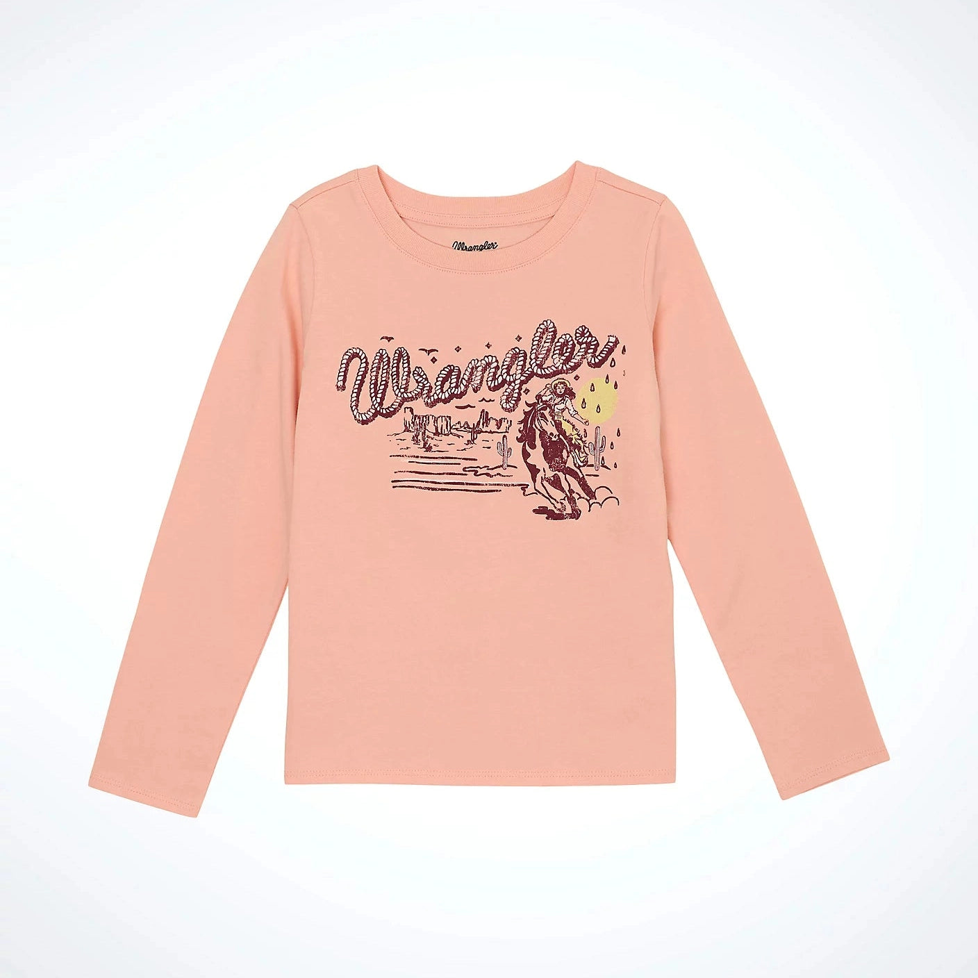 WRANGLER GIRLS LONG SLEEVE COWGIRL TEE - PINK