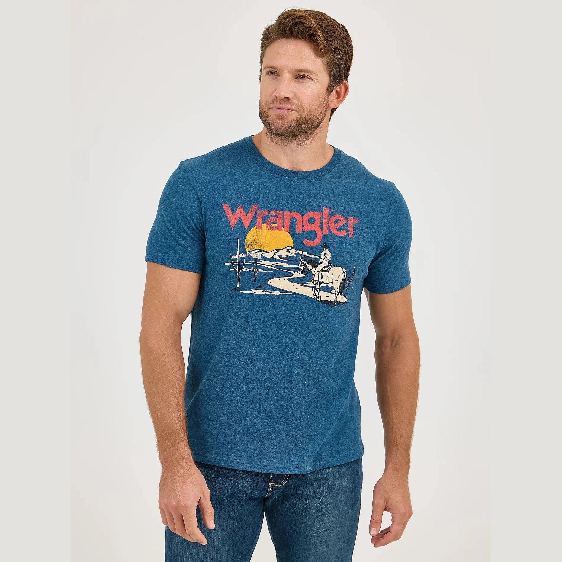 WRANGLER MENS COWBOY DESERT GRAPHIC TEE