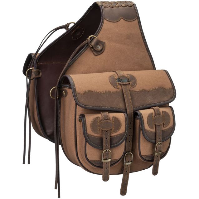 TOUGH 1 CANVAS TRAIL BAG WITH LEATHER ACCENTS