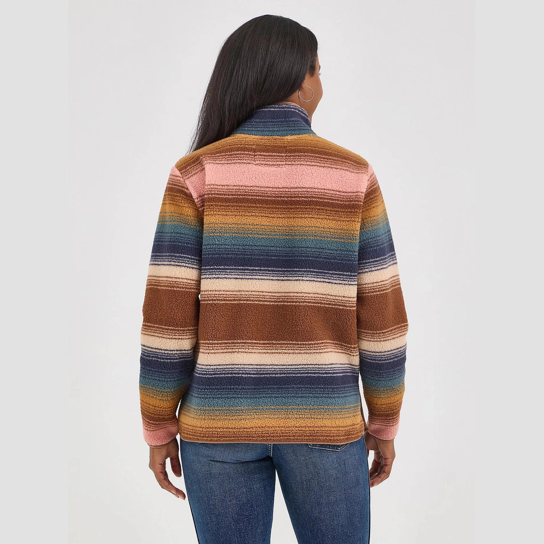 WRANGLER WOMENS RETRO QUARTER ZIP SHERPA PULLOVER