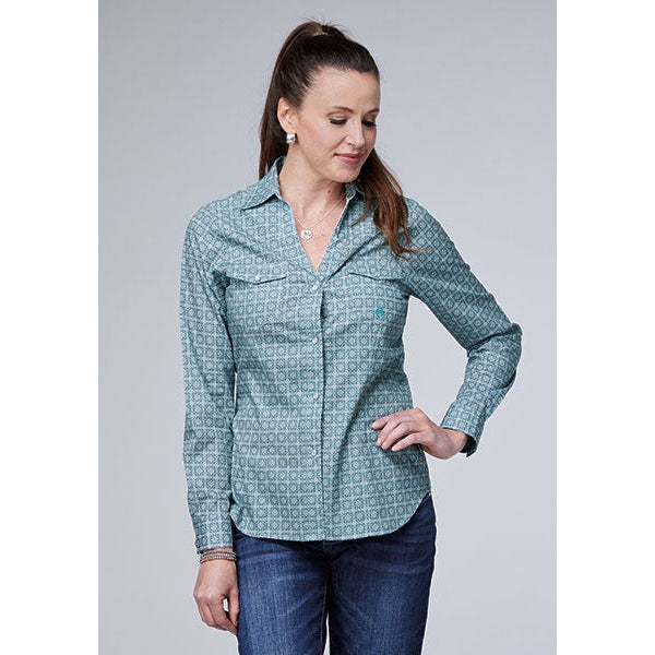 ROPER MENS BLUE FOULARD WESTER SHIRT