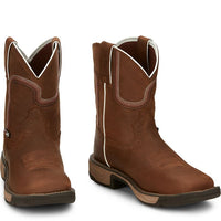 JUSTIN WOMENS RUSH CEDAR BROWN WATER BUFFALO WESTERN BOOT