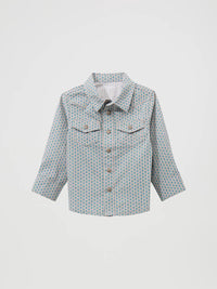 WRANGLER BOYS PRINT SNAP SHIRT -  PEACOCK