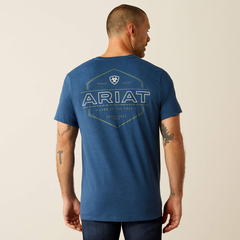 ARIAT MENS LINE FRAME HEX TEE SHIRT