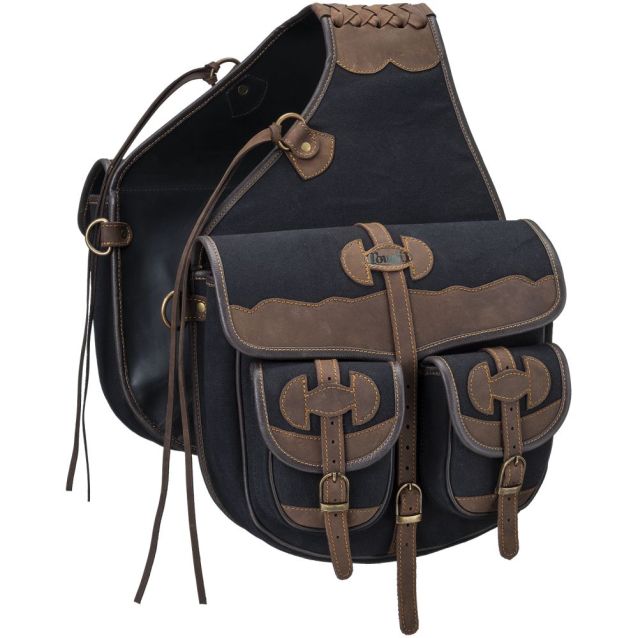 TOUGH 1 CANVAS TRAIL BAG WITH LEATHER ACCENTS
