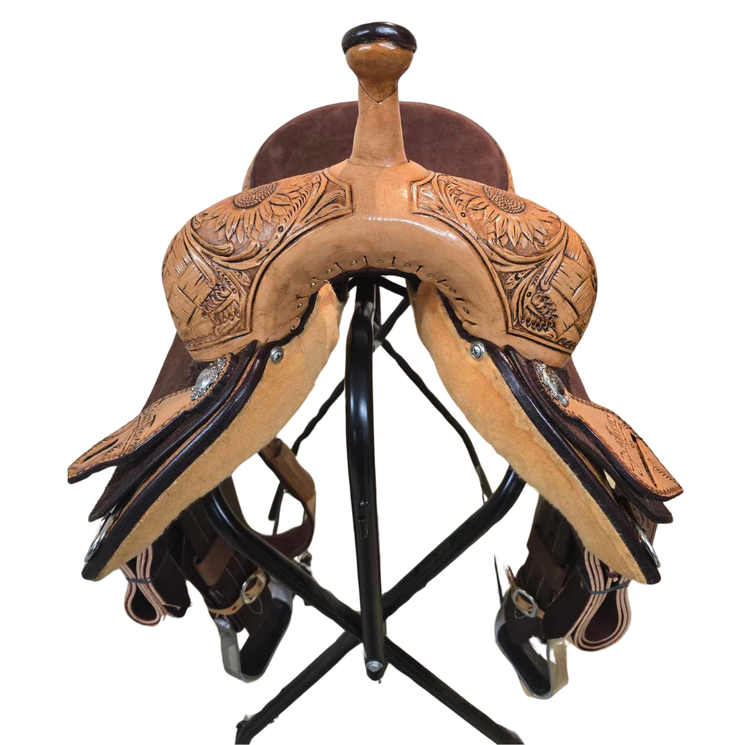 SCOTT THOMAS BARREL SADDLE - ANTIQUE SUNFLOWER 15"