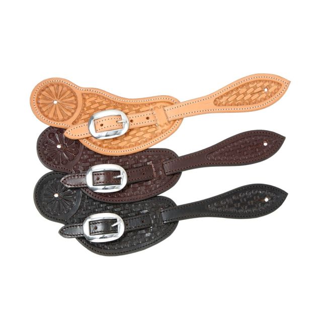 ROYAL KING SHAPED BASKETWEAVE SPUR STRAP