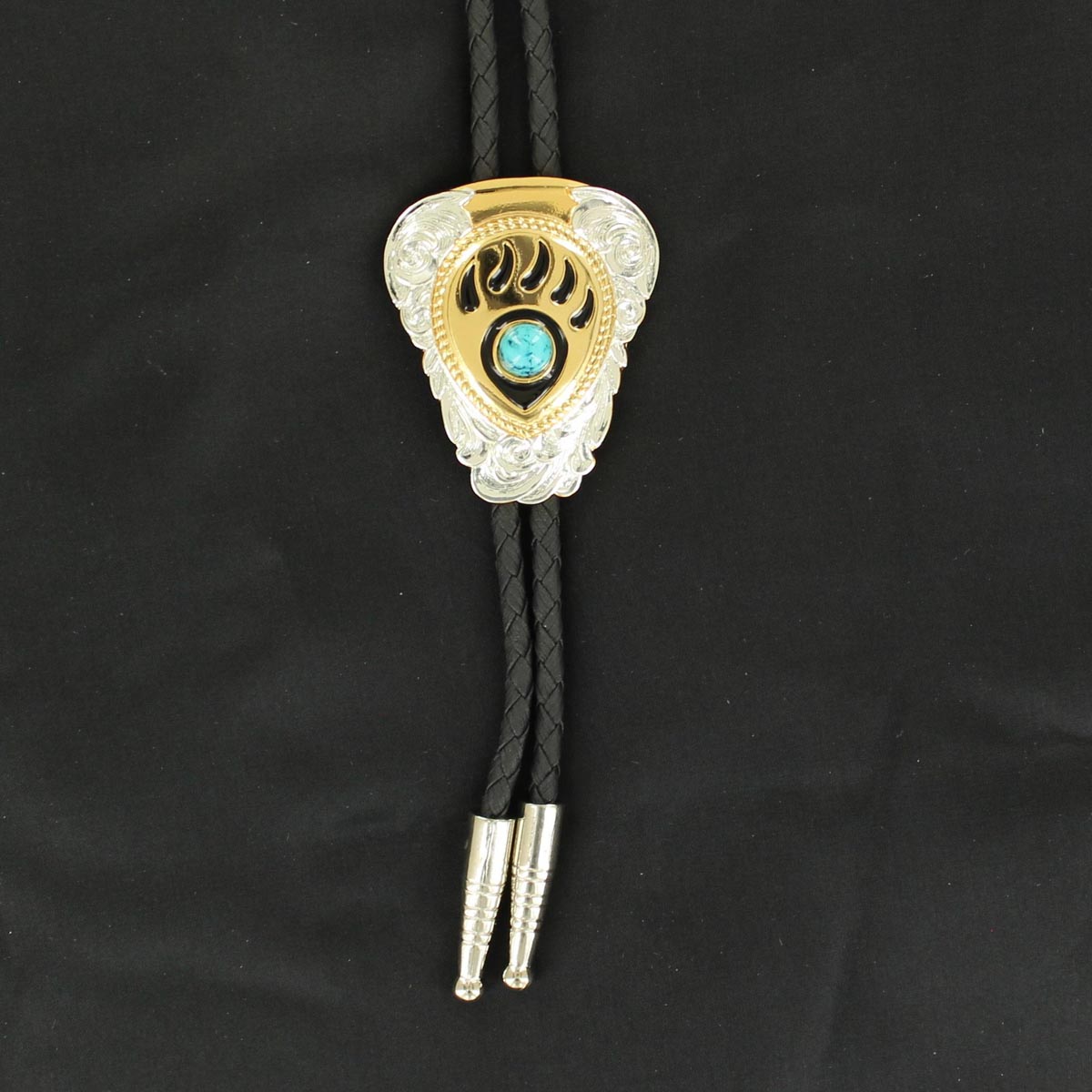 DOUBLE S BOLO TIE - BEAR CLAW