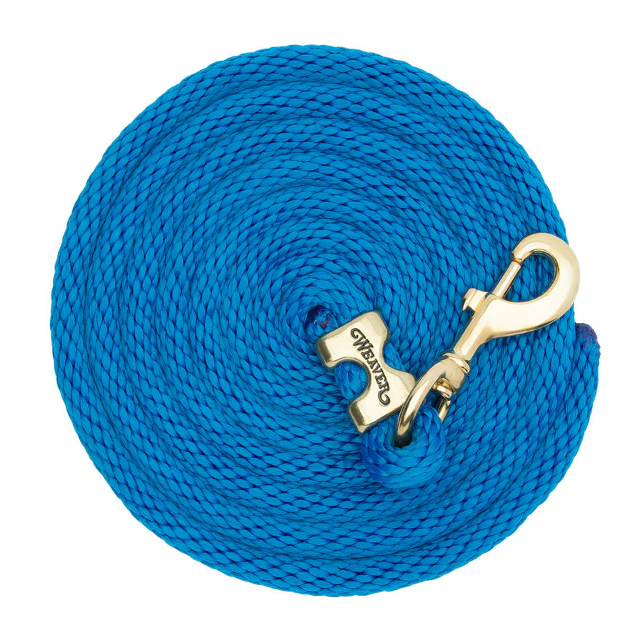 WEAVER LEATHER POLY LEAD ROPE 10' WITH SOLID BRASS SNAP - SOLID COLORS