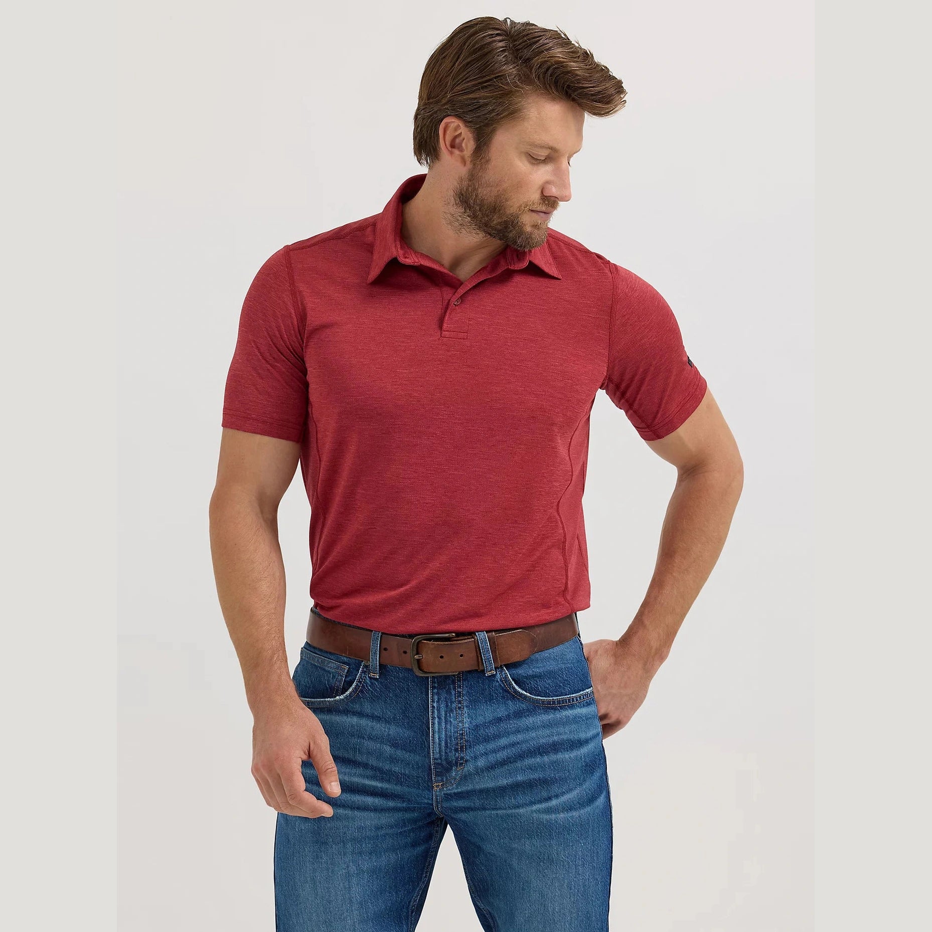 WRANGLER MENS PERFORMANCE POLO SHIRT - RED