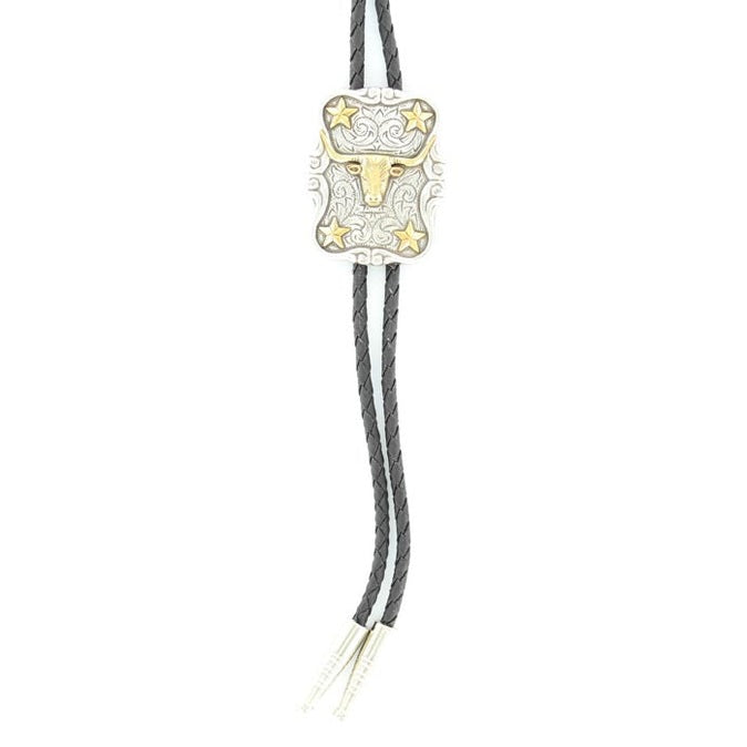 DOUBLE S BOLO TIE - LONGHORN STAR