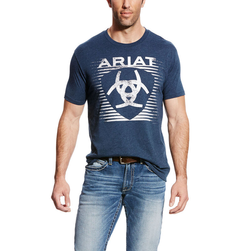 ARIAT MENS SHADE TEE SHIRT - NAVY HEATHER