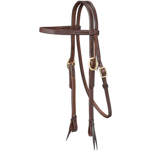 ROYAL KING HARNESS LEATHER HEADSTALL BROWBAND WITH TIE ENDS