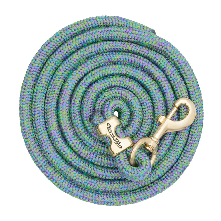 WEAVER LEATHER POLY LEAD ROPE 10' WITH SOLID BRASS SNAP - MOSAIC