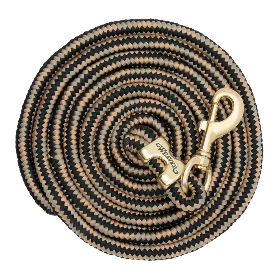 WEAVER LEATHER POLY LEAD ROPE 10' WITH SOLID BRASS SNAP - DIAMOND