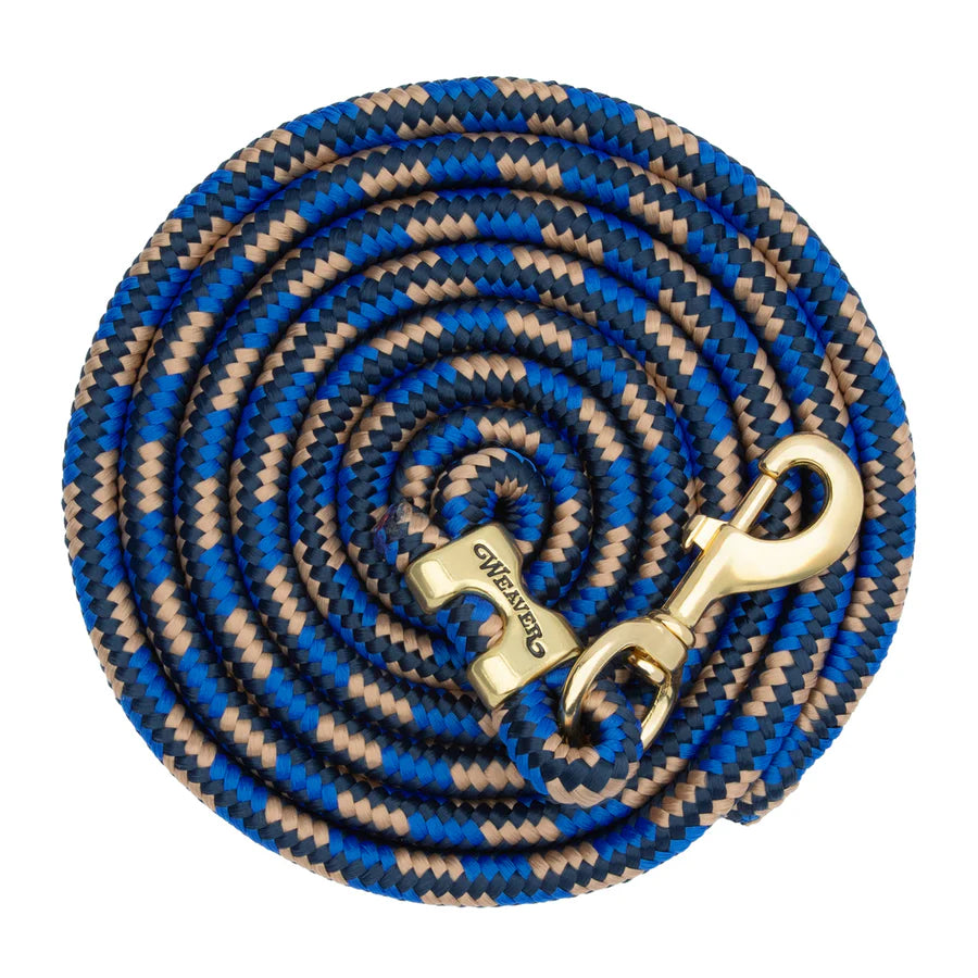 WEAVER LEATHER POLY LEAD ROPE 10' WITH SOLID BRASS SNAP - DIAMOND