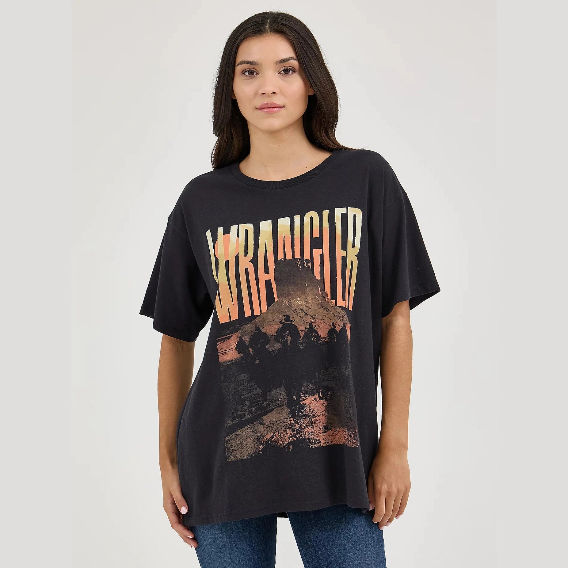 WRANGLER WOMENS WESTERN GRAPHIC OVERSIZED TEE
